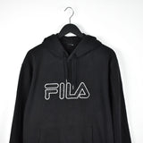 Vintage Fila hoodie long sleeve sweatshirt jumper pullover windbreaker in black