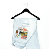 Vintage unique jeans pants bottoms trousers in light blue