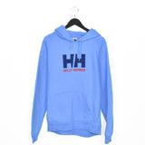 Vintage Helly Hansen hoodie pullover sweatshirt windbreaker fleece track jacket in light blue