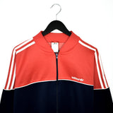 Vintage Adidas track bomber jacket windbreaker fleece track jacket in red and navy blue