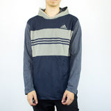 Vintage Adidas thin material hoodie sweatshirt jumper sweater pullover in blue