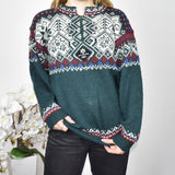 Vintage Salt Lake 2002 knitted sweatshirt jumper sweater top pullover in dark green