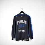 Vintage Champion jumper pullover fleece track sweatshirt bomber jacket in dark grey and blue