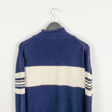 Vintage Next sweatshirt longsleeve tee pullover jumper in dark blue with white stripes