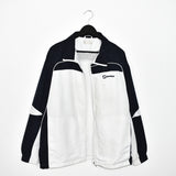 Vintage lotto windbreaker fleece track jacket bomber jacket in white and black