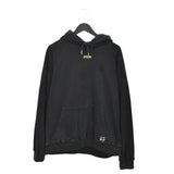 Vintage Fila hoodie sweatshirt long sleeve jumper in black and gold