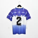 Vintage lotto polo sport shirt short sleeve t-shirt tee blouse top in blue and white