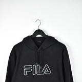 Vintage Fila hoodie long sleeve sweatshirt jumper pullover windbreaker in black
