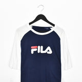 Vintage Fila t-shirt tee blouse top in blue and white