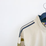 Vintage Adidas zip up tracksuit track jacket trackie sweater windbreaker jumper sweatshirt pullover long sleeve in beige