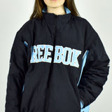 Vintage Reebok windbreaker fleece track jacket bomber jacket in black