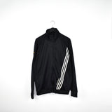 Vintage Adidas zip up tracksuit trackie jumper windbreaker sweater pullover long sleeve jacket in black with white stripes