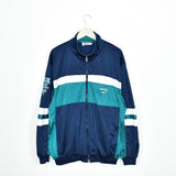 Vintage Reebok tracksuit trackie jacket zip up sweater in cyan and dark blue