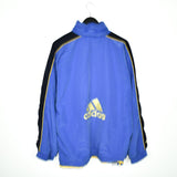 Vintage Adidas track jacket windbreaker fleece longsleeve tee pullover sweatshirt jumper in blue yellow and black