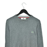 Vintage Le shark V-neck longsleeve tee pullover sweatshirt in grey