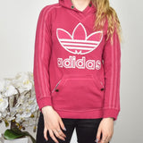 Cute sporty Adidas hoodie track jacket hoodie jumper sweater top cardigan pullover in bright punk