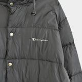 Vintage Champion puffer jacket windbreaker fleece track jacket bomber zip up jacket in black