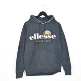 Vintage Ellesse hoodie longsleeve tee pullover sweatshirt in grey