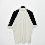 Vintage Helly Hansen quarter zip up polo shirt short sleeve t-shirt tee blouse top in white and blue