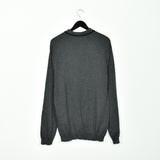 Vintage CHAPS polo button up jumper longsleeve tee pullover sweatshirt in dark grey