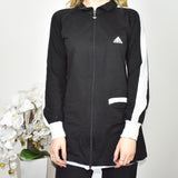 Cute sporty Adidas long zip up track jacket hoodie jumper sweater top cardigan pullover in black