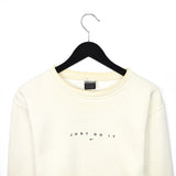 Vintage Nike pullover sweatshirt windbreaker fleece track jacket in white