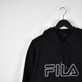 Vintage Fila hoodie long sleeve sweatshirt jumper pullover windbreaker in black