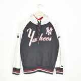 Vintage Yankees hoodie jumper sweatshirt sweater pullover in white and dark grey