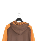 Vintage Puma hoodie pullover sweatshirt windbreaker fleece track jacket jumper in brown and orange