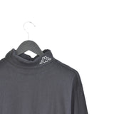 Vintage Kappa turtleneck jumper pullover sweatshirt windbreaker fleece track jacket in black