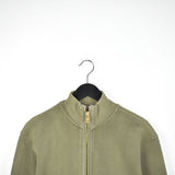 Vintage Champion half zip up sweater jumper pullover fleece track jacket hoodie in dark green