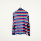 Vintage Adidas polo top long sleeve jumper sweater polo shirt pullover sweatshirt colourful top in blue, red and army green