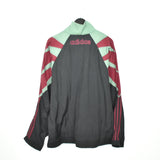Vintage Adidas zip up tracksuit track jacket trackie sweater jumper sweatshirt pullover long sleeve in black red and green