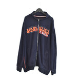 Vintage Napapirji zip up jumper long sleeve sweatshirt jacket bomber jacket trackie in dark blue and orange