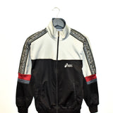 Vintage ASICS tracksuit trackie jacket zip up sweater in black and grey