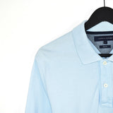 Vintage Tommy Hilfiger long sleeve polo shirt t-shirt pullover jumper in lighter blue