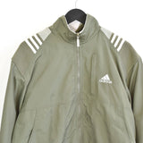 Vintage Adidas zip up jumper sweatshirt tracksuit track jacket bomber jacket trackie pullover long sleeve in lighter green