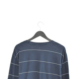 Vintage Nike longsleeve tee pullover jumper sweatshirt windbreaker fleece track jacket in dark blue with white stripes