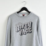 Vintage The North Face crewneck jumper pullover sweatshirt windbreaker fleece track jacket in grey