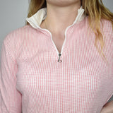 Cute Benger quarter zip up thin long sleeve top sweatshirt jumper sweater pullover in red and white