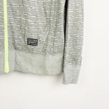 Vintage Nike hoodie pullover sweatshirt top in grey with neon green strings and zipper