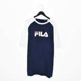 Vintage Fila t-shirt tee blouse top in blue and white