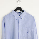 Vintage Polo Ralph Lauren button down formal shirt long sleeve blouse top in light blue