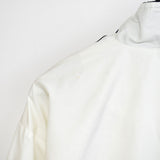 Vintage Nike tracksuit windbreaker jacket track longsleeve tee pullover sweatshirt in white with blue and red stripes.