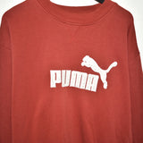 Vintage Puma jumper thin material longsleeve tee pullover sweatshirt in red/maroon