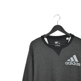 Vintage Adidas jumper pullover sweatshirt windbreaker fleece track jacket in dark grey