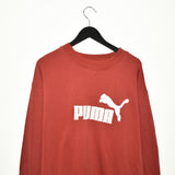 Vintage Puma jumper thin material longsleeve tee pullover sweatshirt in red/maroon