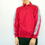 Vintage Asics half zip fleece sweatshirt hoodie jumper sweater pullover in red