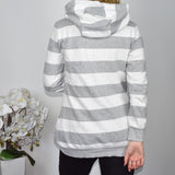 Cute sporty long Adidas dress hoodie track jacket hoodie jumper sweater top cardigan pullover in white and grey