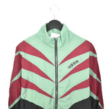 Vintage Adidas zip up tracksuit track jacket trackie sweater jumper sweatshirt pullover long sleeve in black red and green